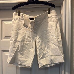 The Limited White Bermuda Shorts Cotton Blend